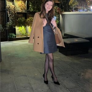 Sezane Camel Double-Breasted Trench Coat